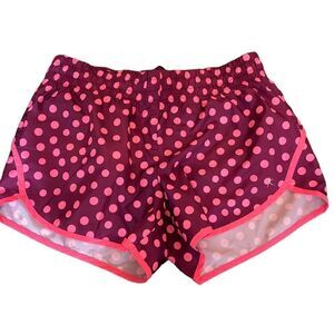 Danskin Now pink polka dot medium built in underwear athletic shorts